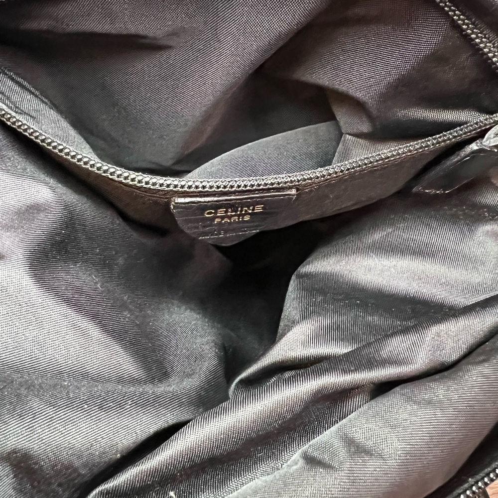 Celine Round Logo Nylon Tote Bag - Black and Gold - EUC - Picture 16 of 16